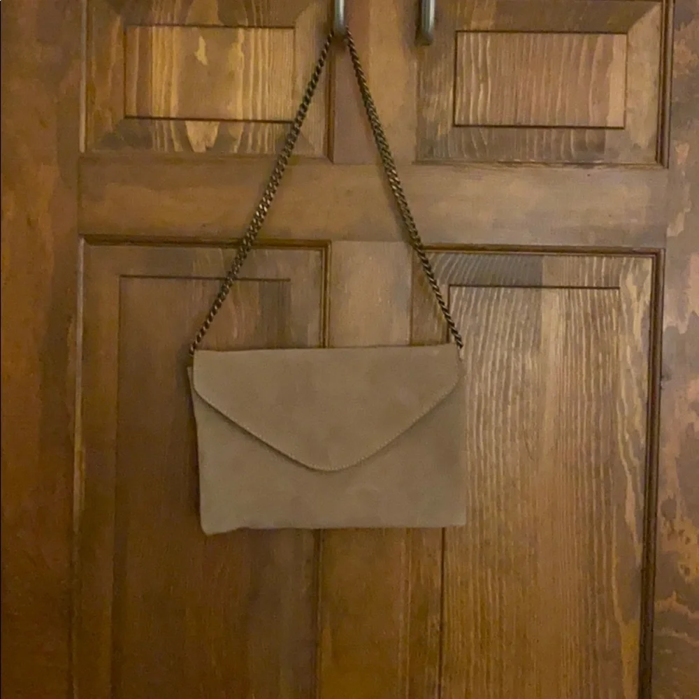 J. Crew Tan Suede Clutch - Picture 1 of 6